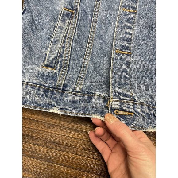 Original Use Men's Denim Blue Jean Jacket Distressed Size Small - Picture 10 of 11